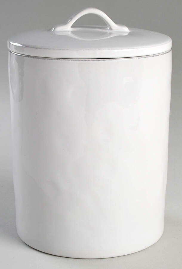 Marin White Large Canister & Lid by Crate & Barrel-1