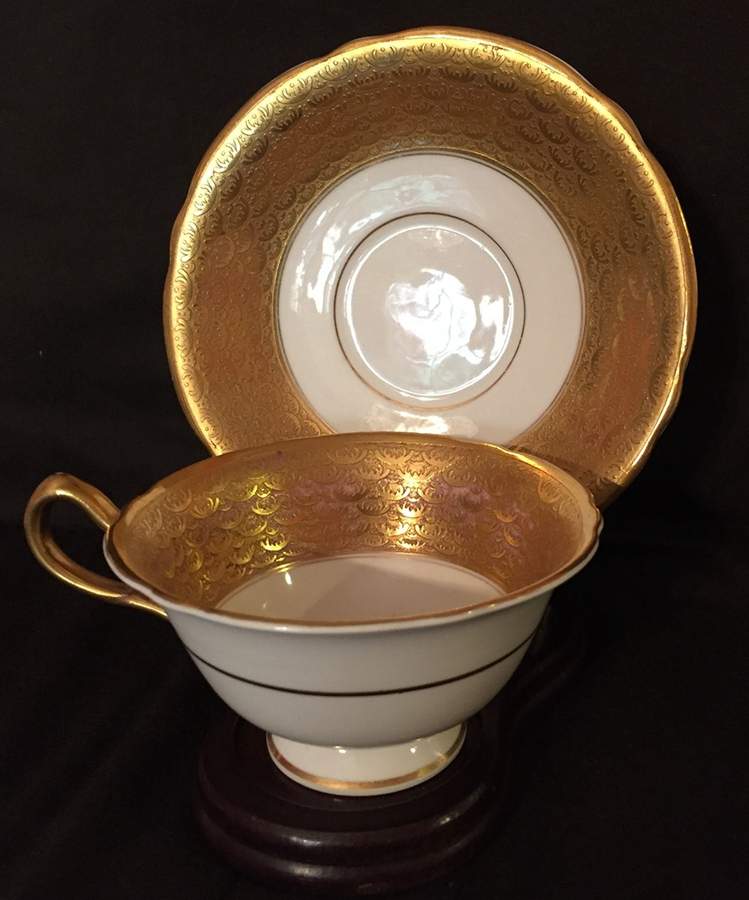 628 Footed Cup & Saucer Set by Crown Sutherland-1