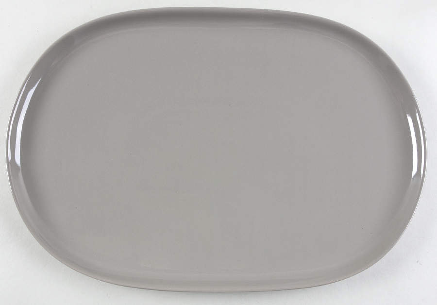 Camden Stone Gray 16" Oval Serving Platter by Crate & Barrel-1