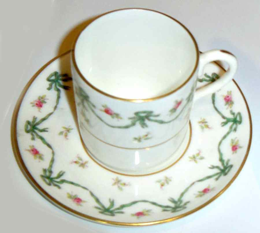 6337 Green Flat Demitasse Cup & Saucer Set by Coalport-1
