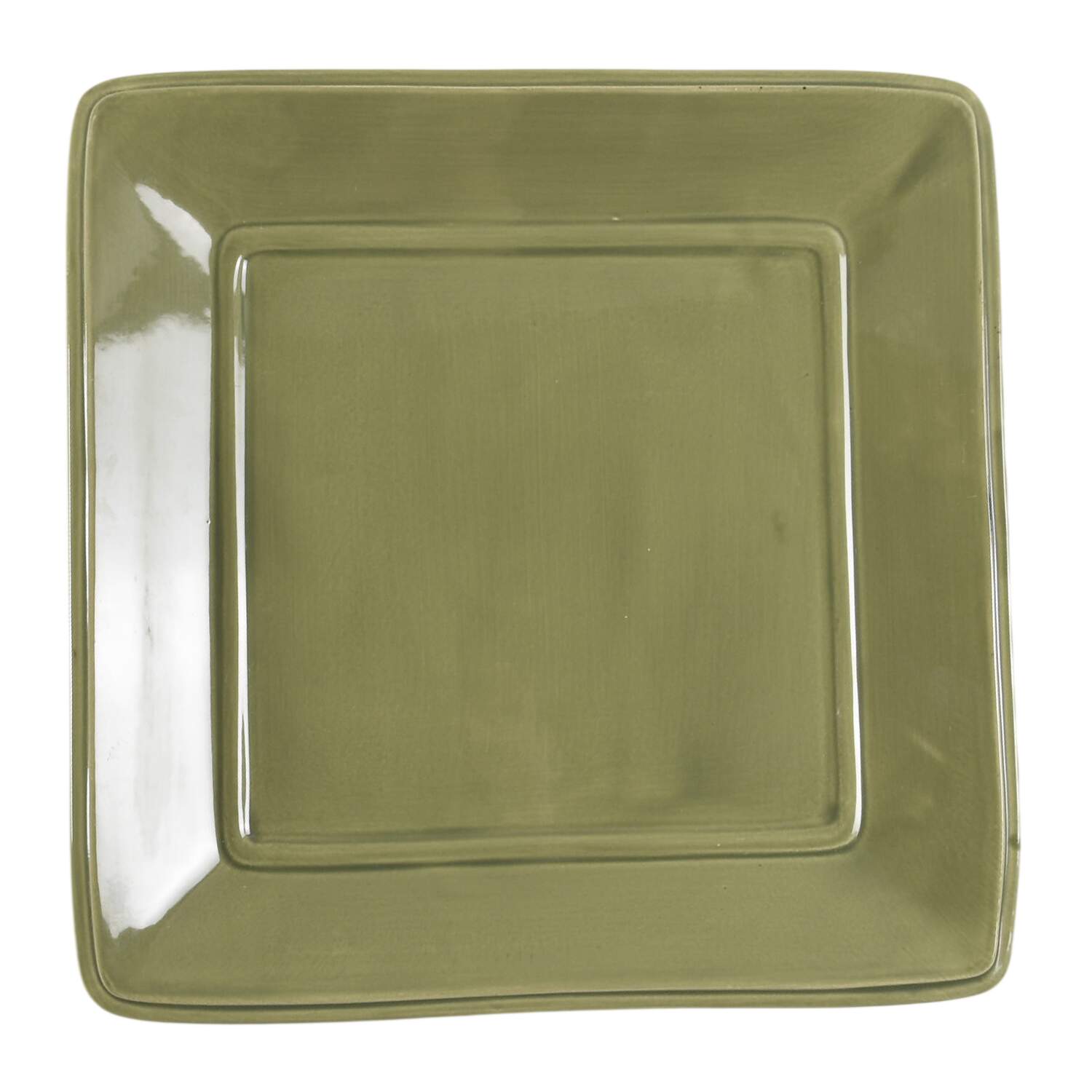 Solid Green Square Dinner Plate by Country Living-1