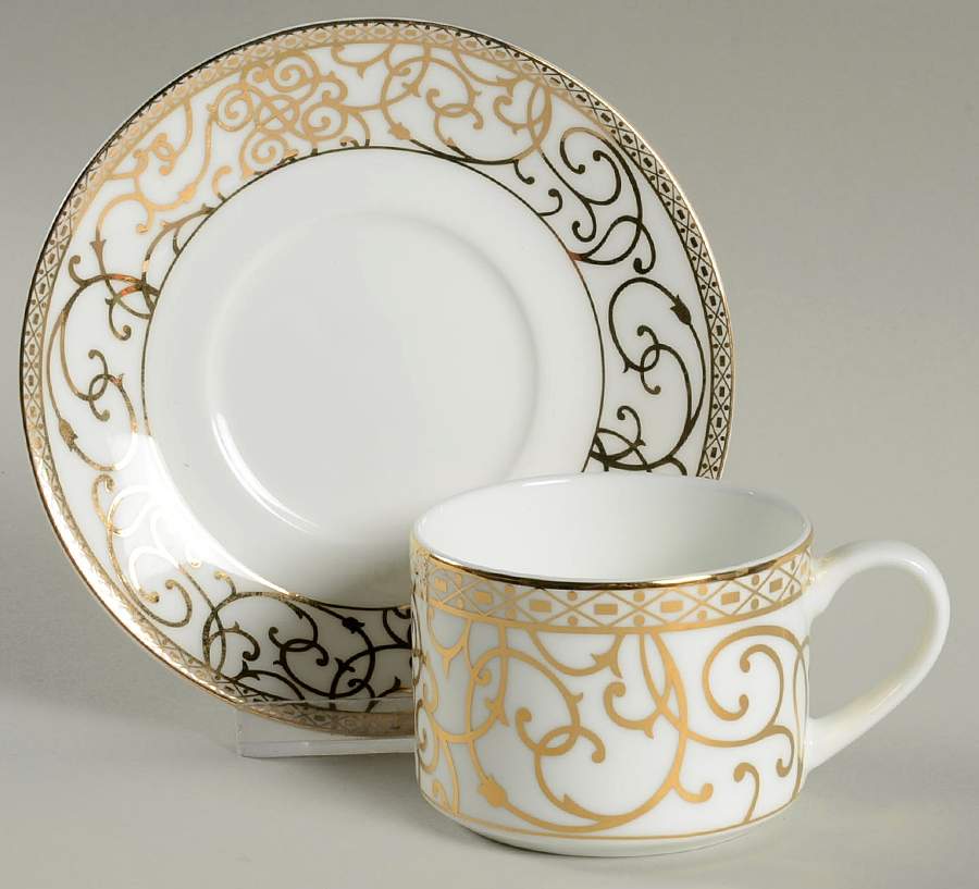 Athena Flat Cup & Saucer Set by Darbie Angell (Cru Dinnerware)-1
