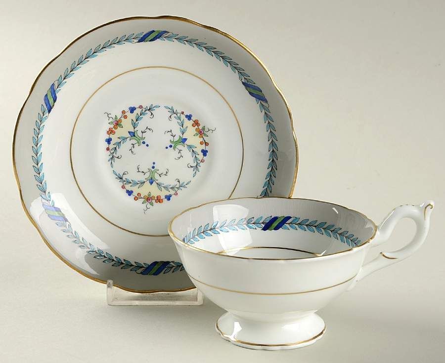President, The (Scalloped) Footed Cup & Saucer Set by Coalport-1