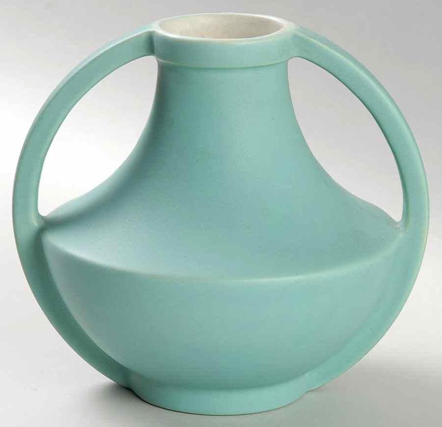 Green Matte (Giftware) 5" Handled Vase by Coors Pottery-1