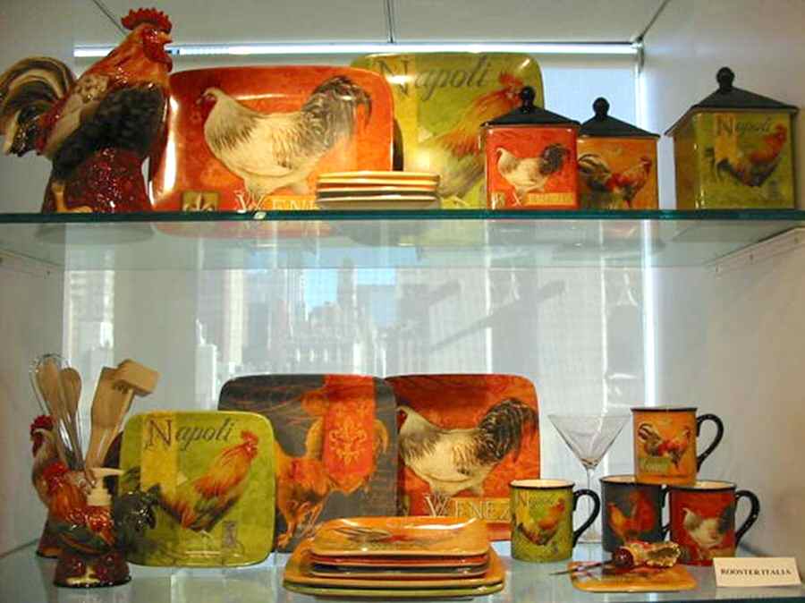 Italia Rooster Square Dinner Plate by Certified International-1