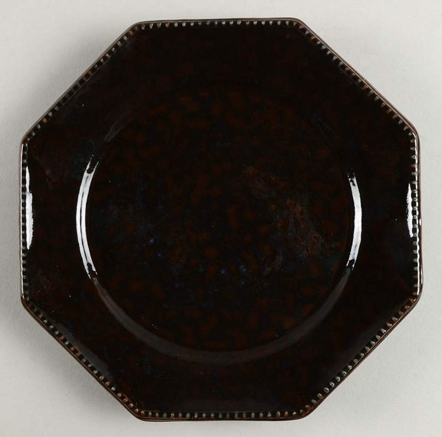 Prado Brown Black Salad/Dessert Plate by Casafina-1