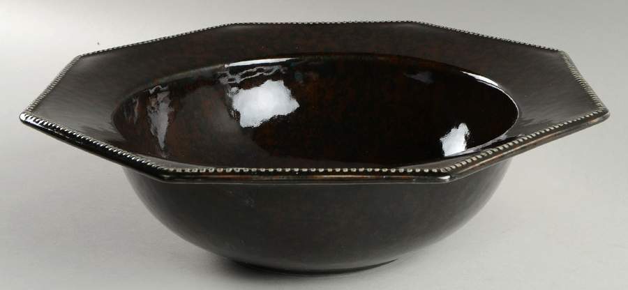 Prado Brown Black 12" Octagonal Serving Bowl by Casafina-1