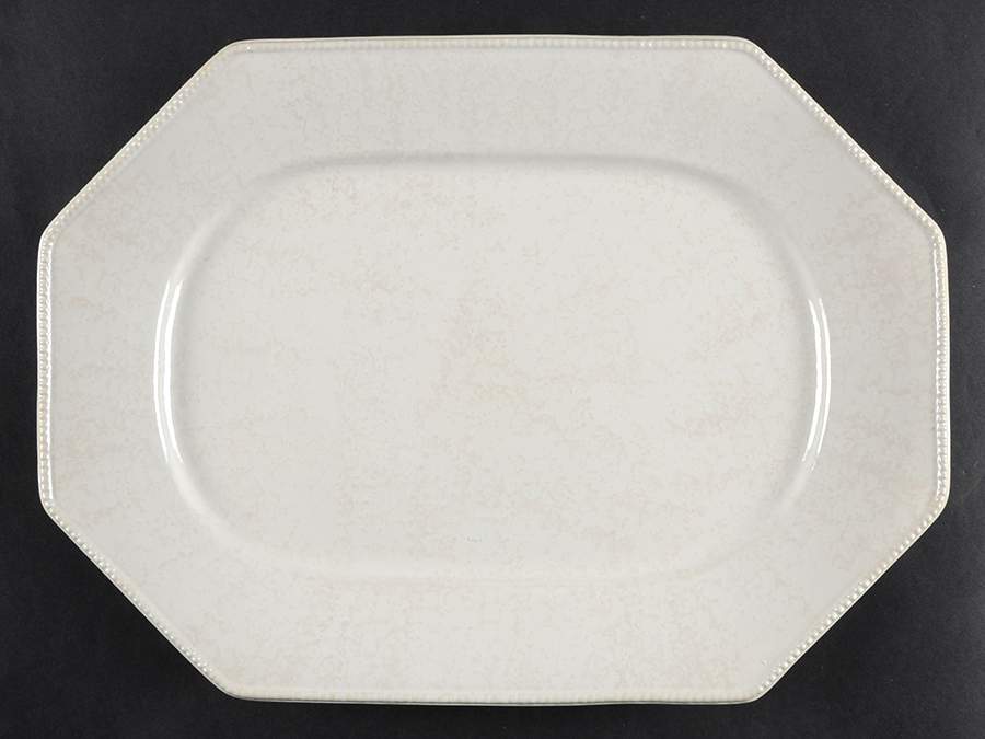 Prado White Beige 16" Octagonal Serving Platter by Casafina-1