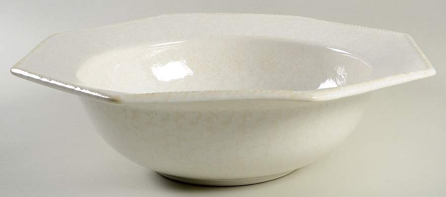 Prado White Beige 12" Octagonal Serving Bowl by Casafina-1