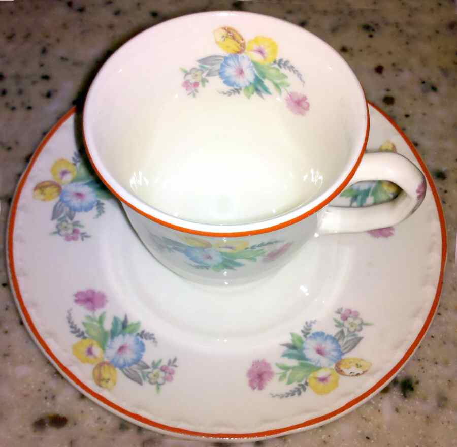 CRO359 Flat Cup & Saucer Set by Crooksville-1