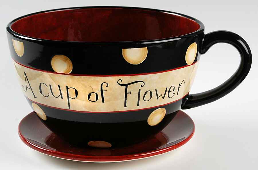 Family Table Flower Pot & Underplate (Cup & Saucer) by Certified International-1