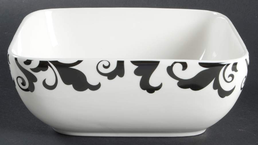 Fiori Black 8" Square Vegetable Bowl by Ciroa-1