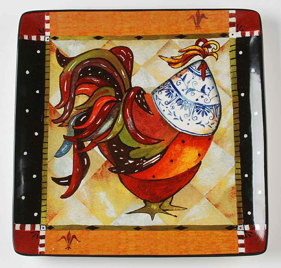 Rio Rooster 12" Square Serving Platter by Certified International-1