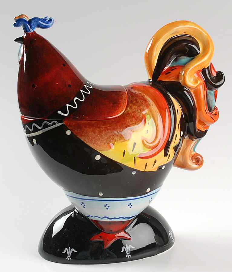 Rio Rooster Figural Cookie Jar & Lid by Certified International-1