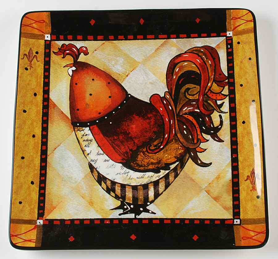 Rio Rooster 14" Square Platter by Certified International-1