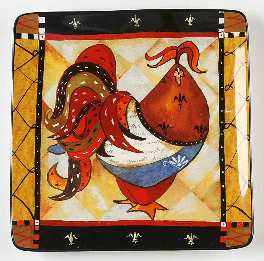 Rio Rooster Square Dinner Plate by Certified International-1