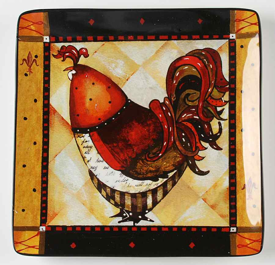 Rio Rooster Square Dinner Plate by Certified International-1
