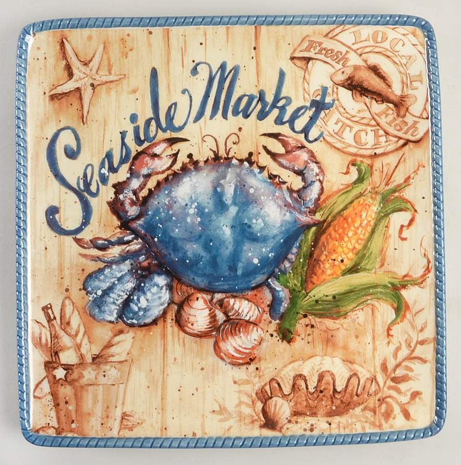 Seaside Market Square Dinner Plate by Certified International-1