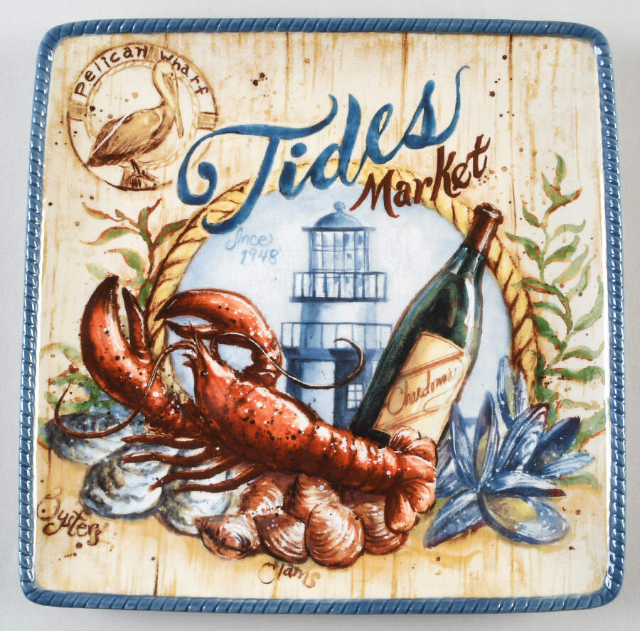 Seaside Market Square Dinner Plate by Certified International-1