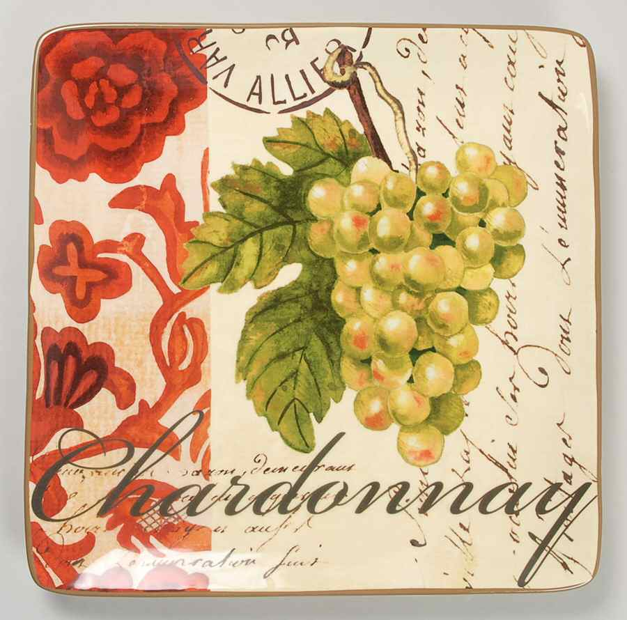 Wine Tour Square Dinner Plate by Certified International-1