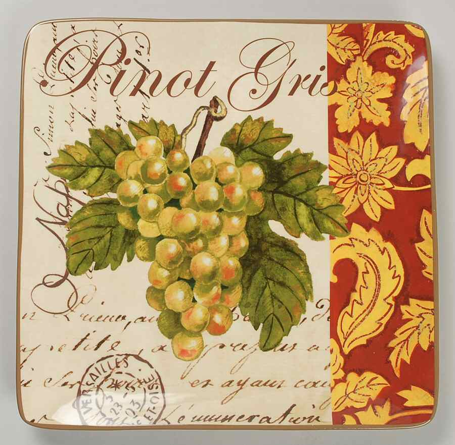 Wine Tour Square Dinner Plate by Certified International-1