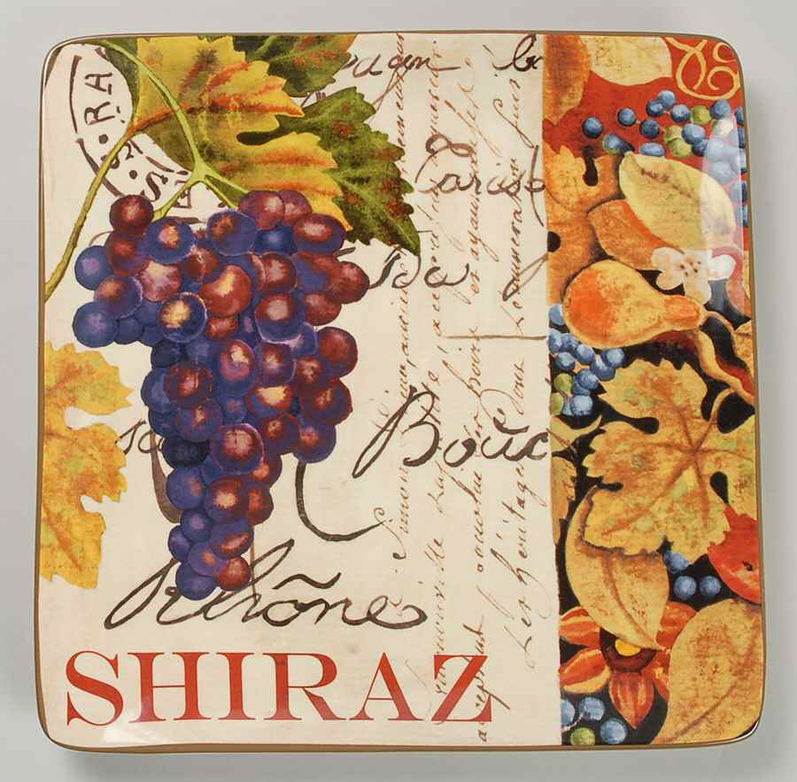 Wine Tour Square Dinner Plate by Certified International-1