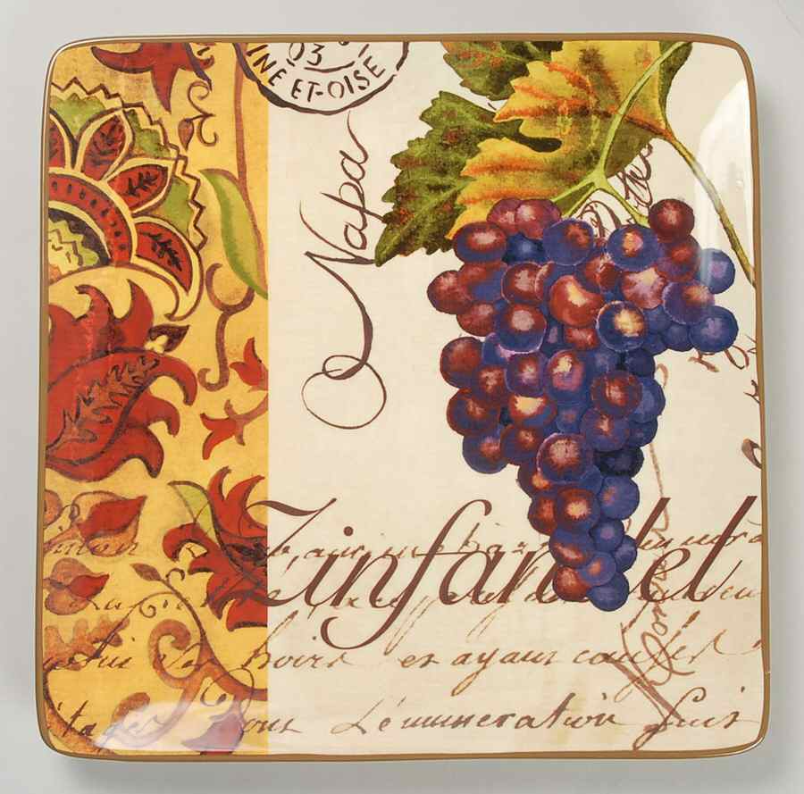 Wine Tour Square Dinner Plate by Certified International-1