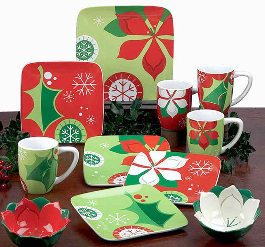 Holiday Floral Square Dinner Plate by Certified International-1