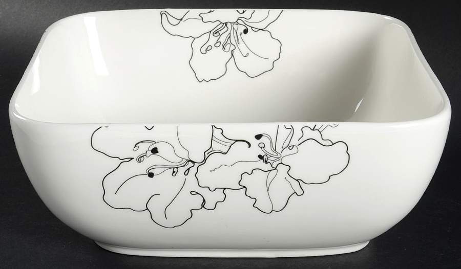 Forma Black 8" Square Vegetable Bowl by Ciroa-1