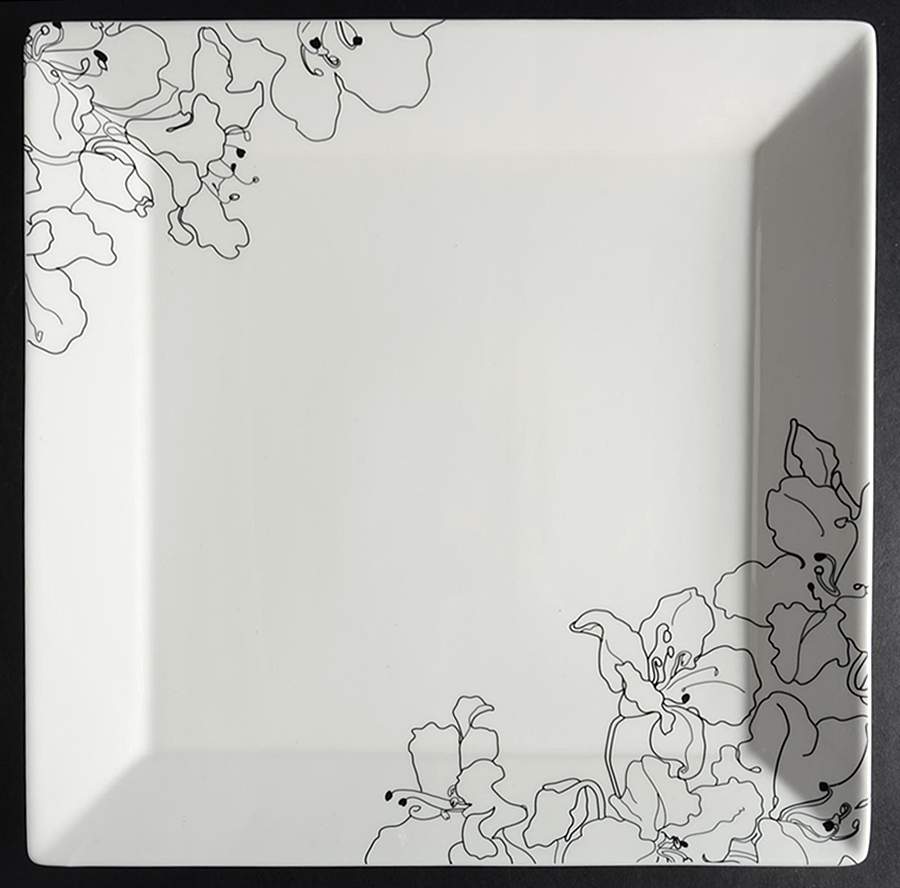 Forma Black 12" Square Serving Platter by Ciroa-1
