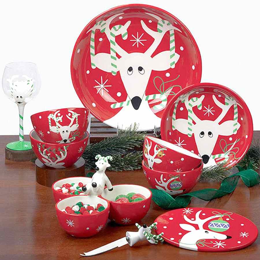 Silly Reindeer (Red Body) 13" Pasta Serving Bowl by Certified International-1