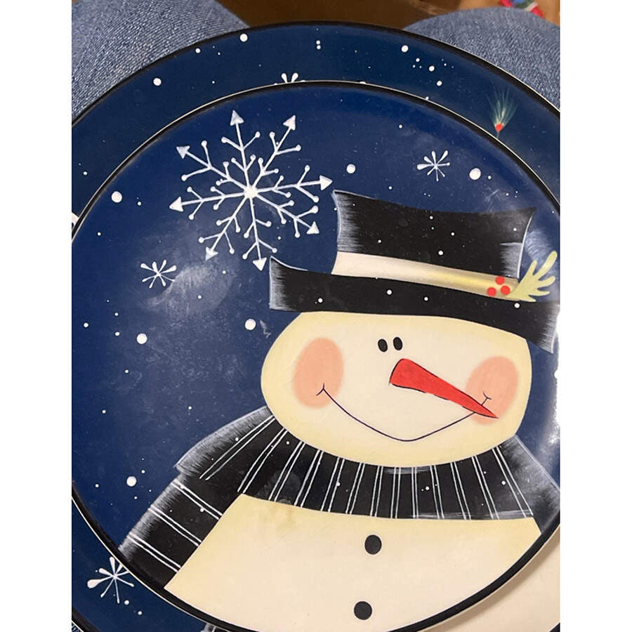 Snow Pals Blue Dessert/Pie Plate by Certified International-1
