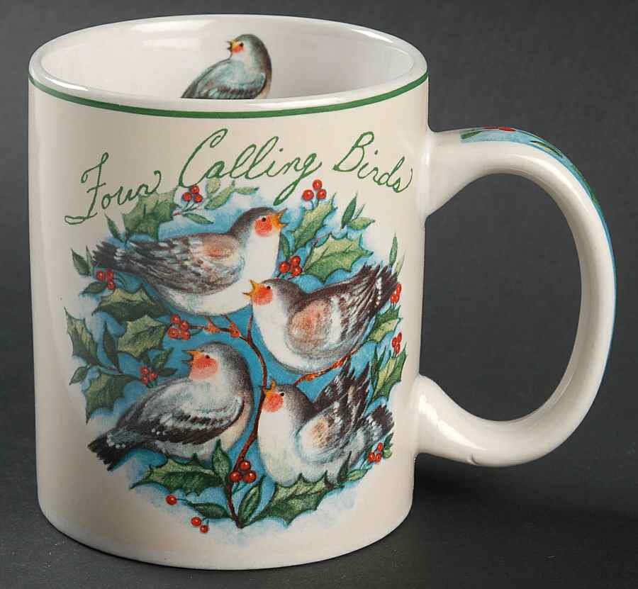 12 Days of Christmas (Aqua Background) Mug by Certified International-1