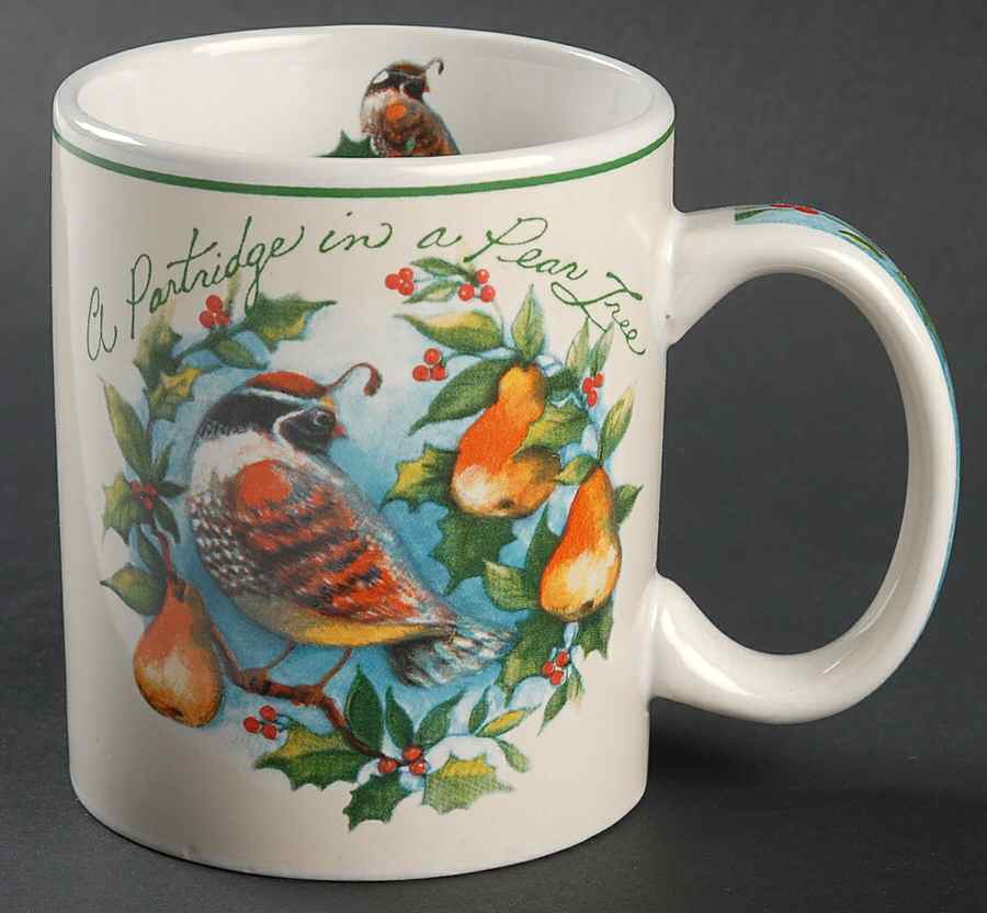 12 Days of Christmas (Aqua Background) Mug by Certified International-1