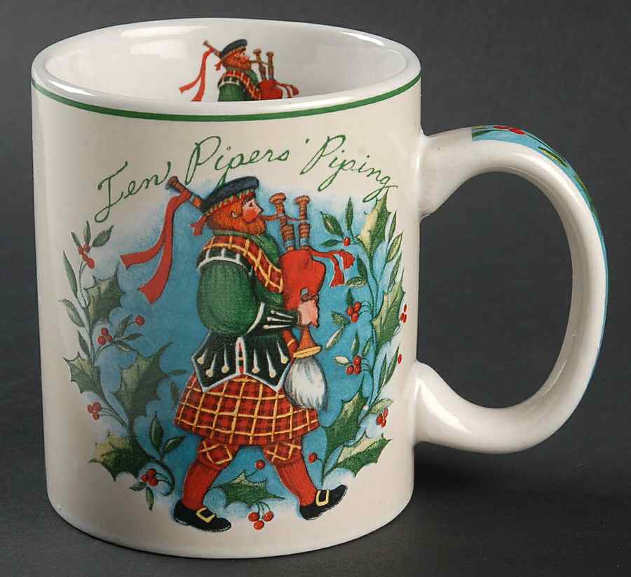 12 Days of Christmas (Aqua Background) Mug by Certified International-1