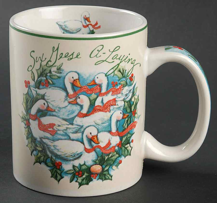 12 Days of Christmas (Aqua Background) Mug by Certified International-1
