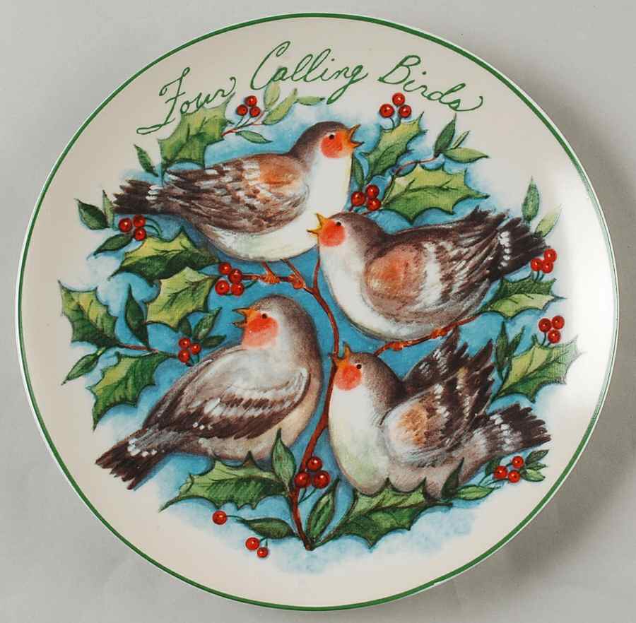12 Days of Christmas (Aqua Background) Salad/Dessert Plate by Certified International-1