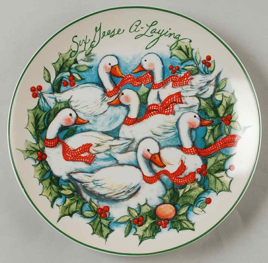 12 Days of Christmas (Aqua Background) Salad/Dessert Plate by Certified International-1