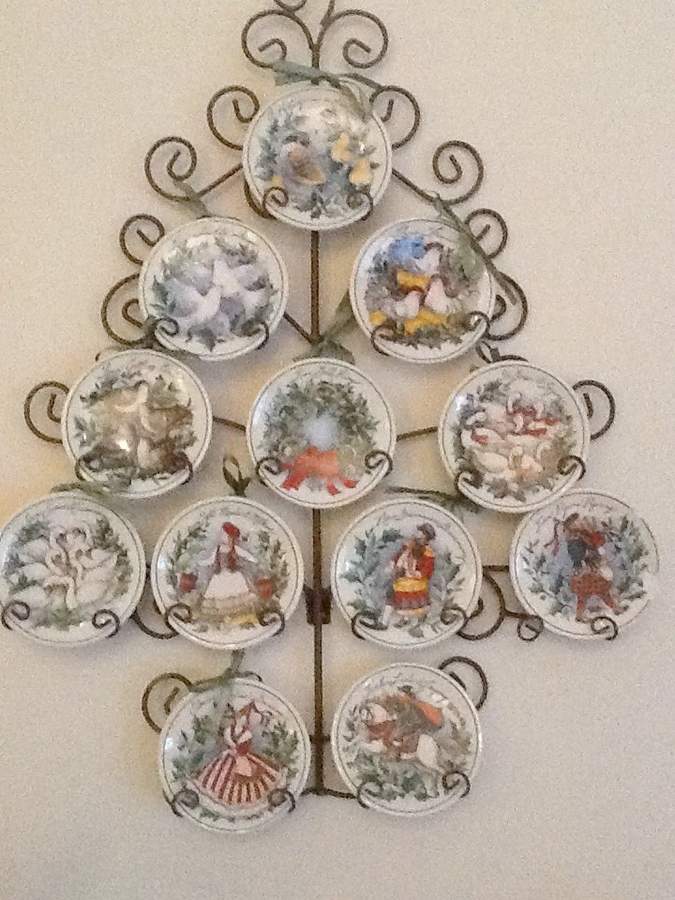 12 Days of Christmas (Aqua Background) Mini Plate 4" by Certified International-1
