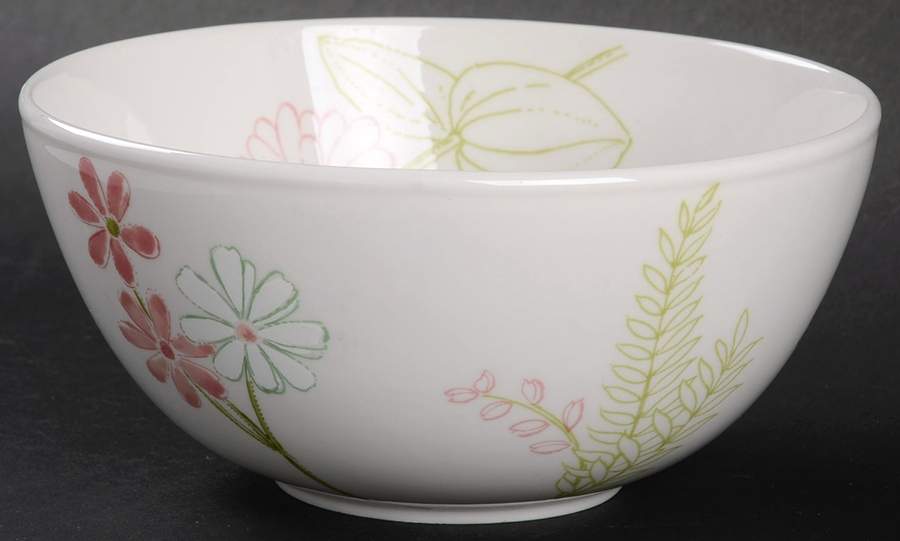 Creamware with Floral Accents Soup/Cereal Bowl by The Cellar (China)-1
