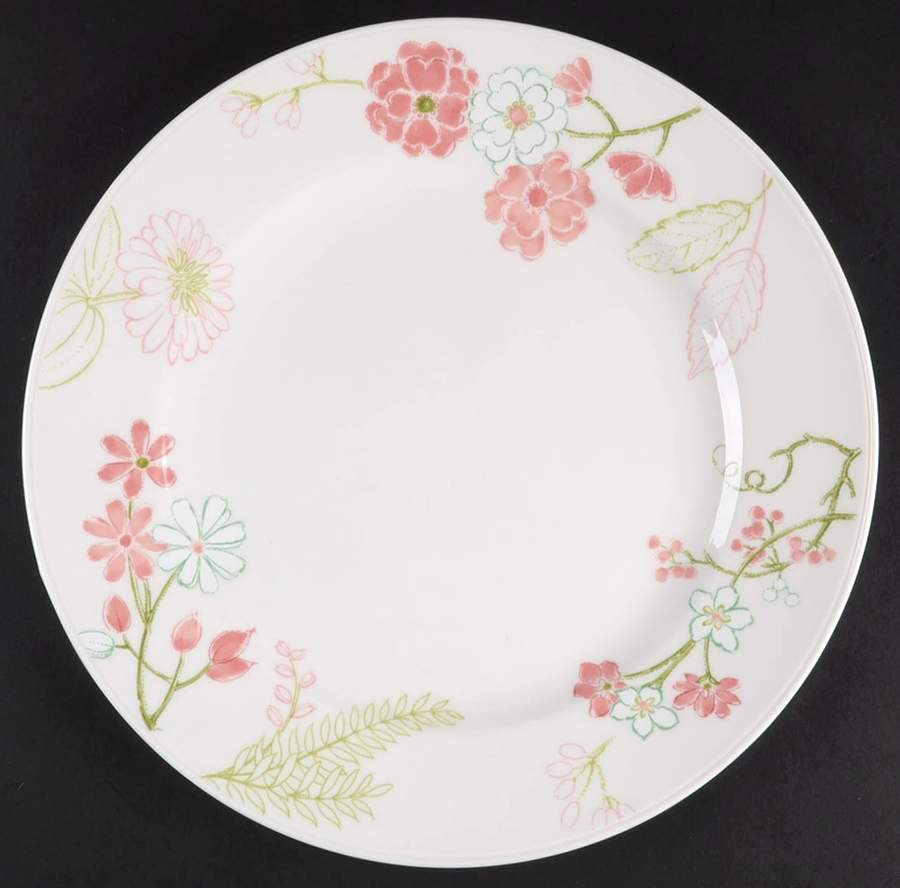 Creamware with Floral Accents Dinner Plate by The Cellar (China)-1