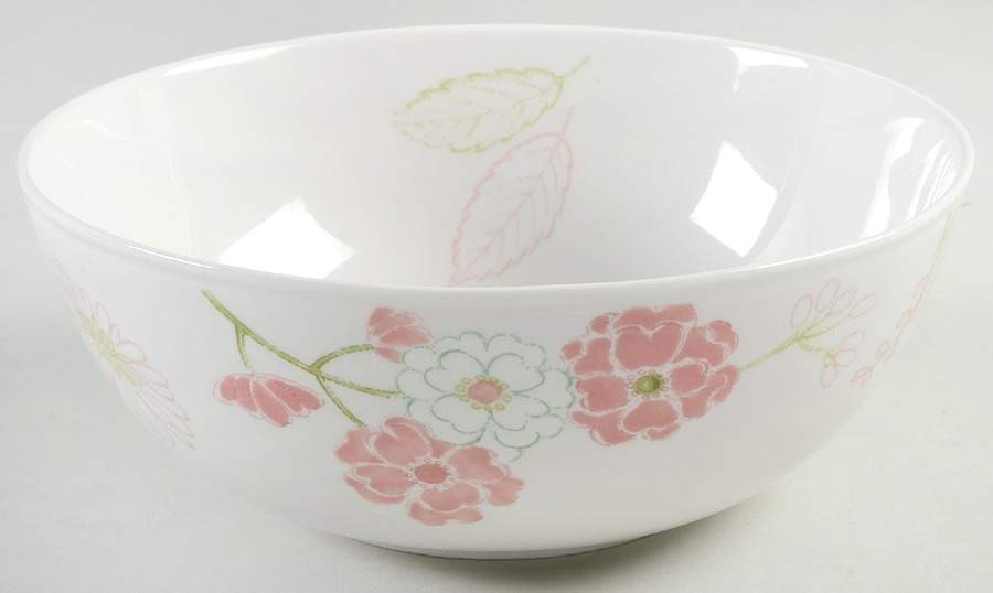 Creamware with Floral Accents 9" Round Vegetable Bowl by The Cellar (China)-1