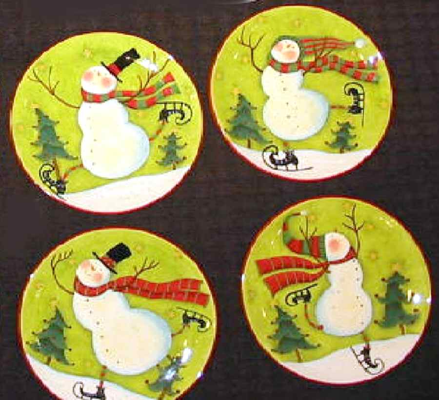 Skating Snowman Dinner Plate by Certified International-1