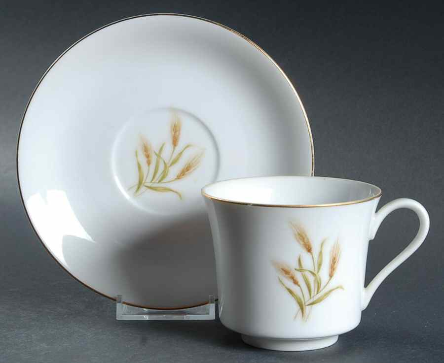 Wheatland Footed Cup & Saucer Set by Castle Court-1