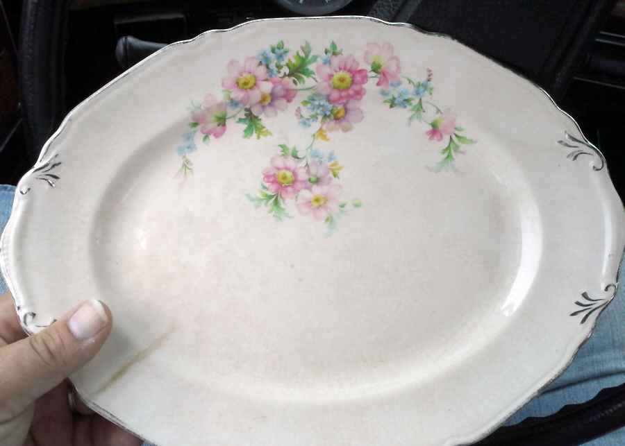 CRP217 13" Oval Serving Platter by Crown Potteries-1