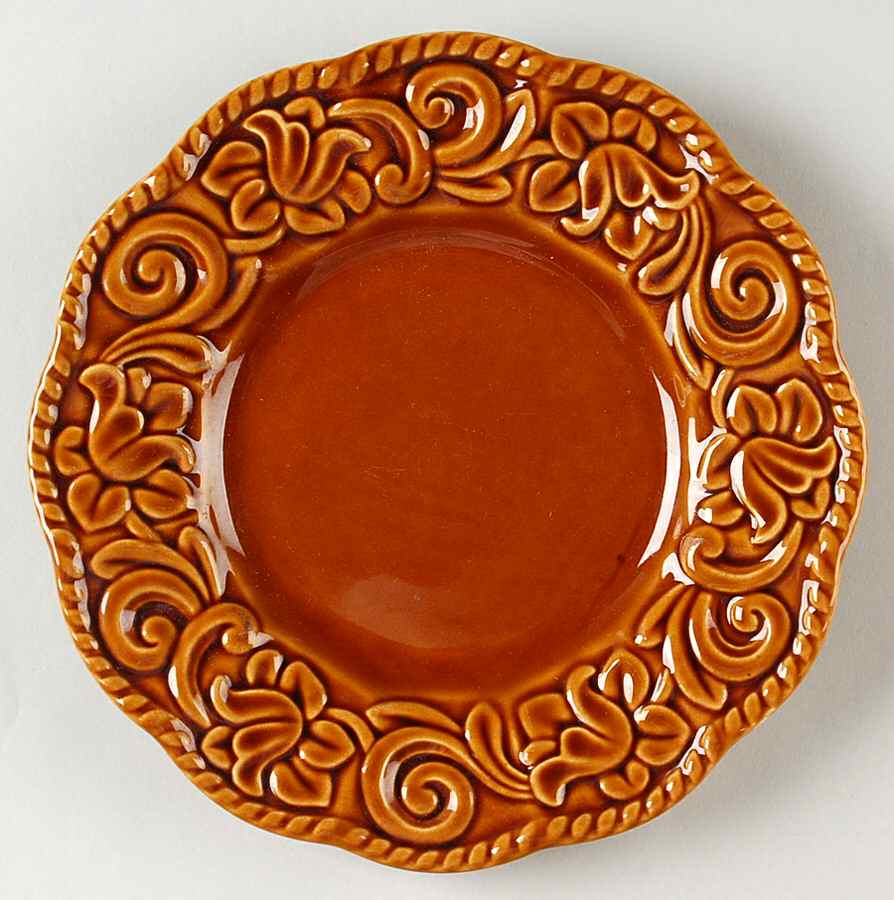 Florentine Brown Salad/Dessert Plate by Certified International-1