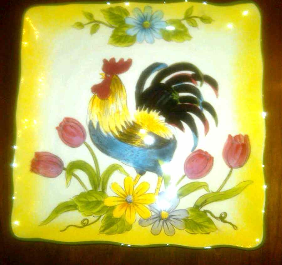 Color Rooster Dinner Plate by China (Made in China)-1