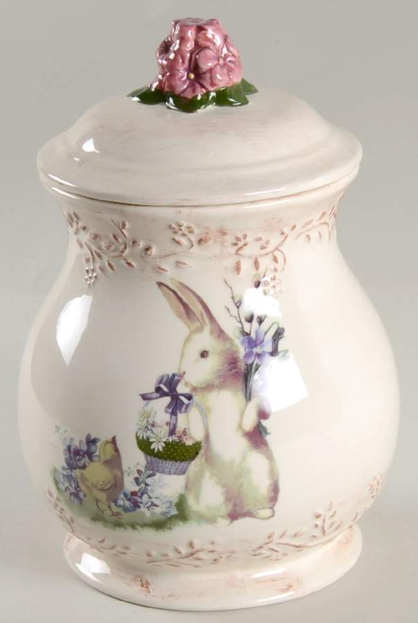 Easter Treasures Cookie Jar & Lid by Cracker Barrel-1