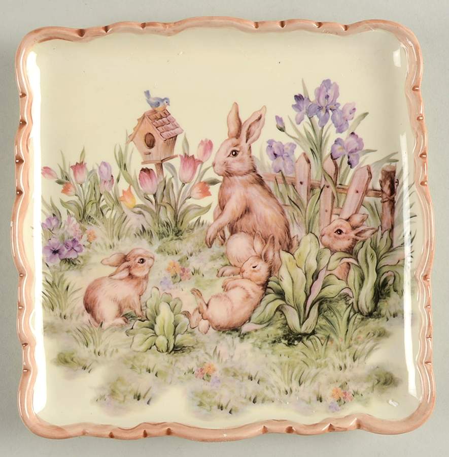 Easter Treasures 7" Square Tray by Cracker Barrel-1