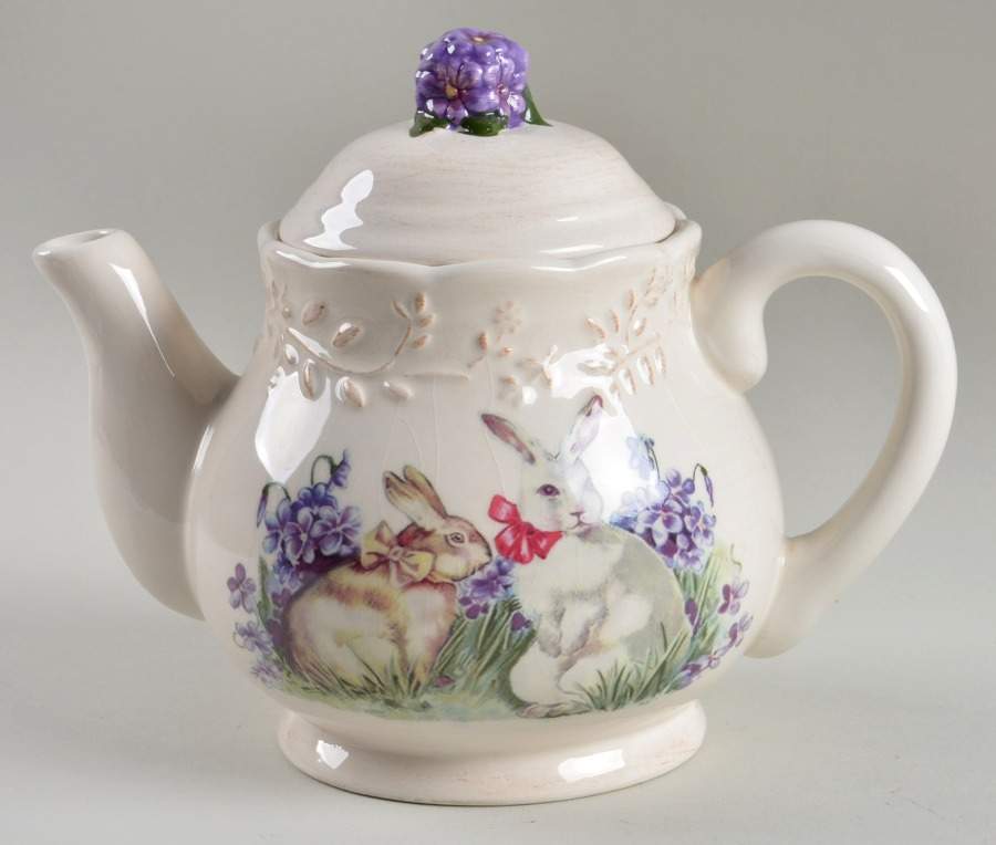 Easter Treasures Mini Teapot & Lid by Cracker Barrel-1
